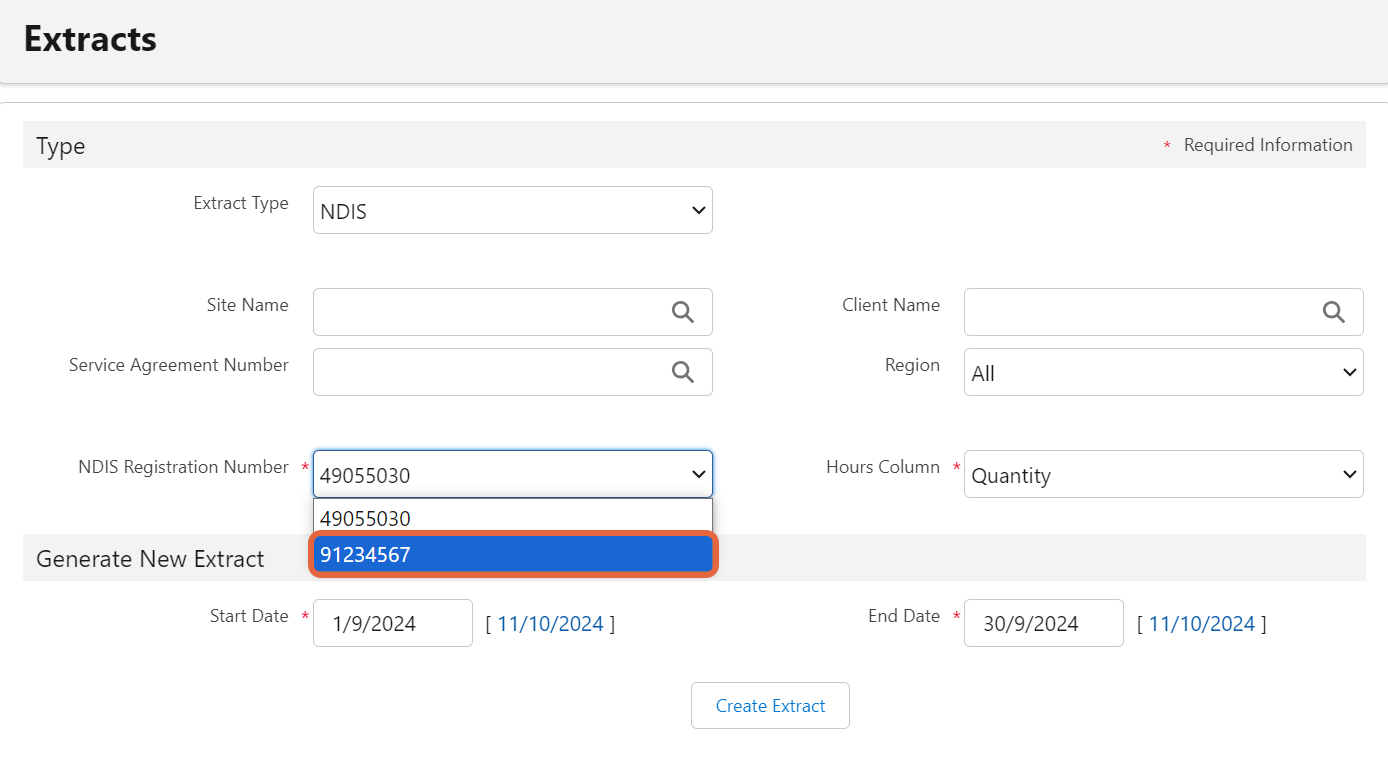 NDIS Registration Number list showing multiple registration numbers