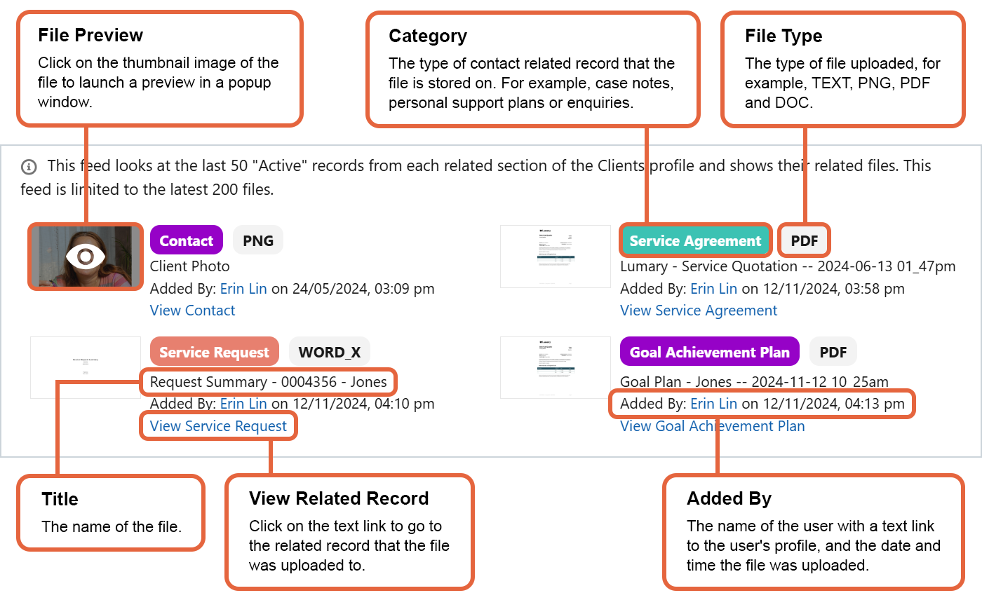 Labelled related files options