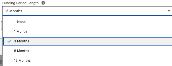 Support Category Funding Period Length