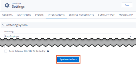 Synchronize Data button