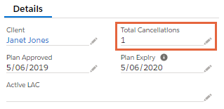 Total cancellations counter