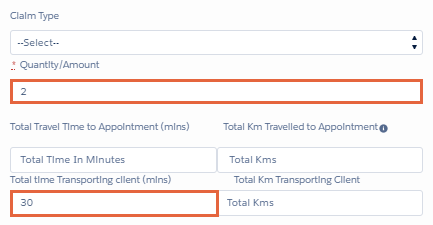 Total time transporting client field