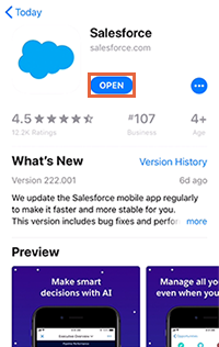 Salesforce open button