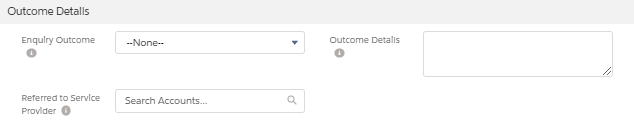 Outcome details section