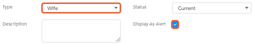 Type field and display as alert checkbox