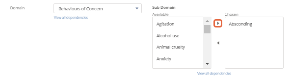 Sub domain field