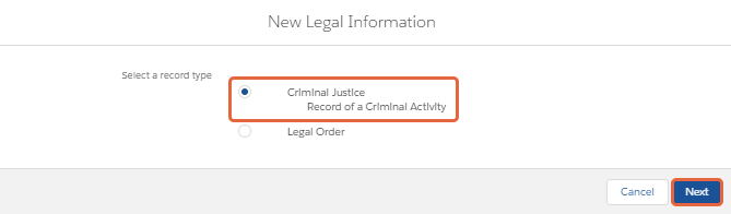 New legal information form