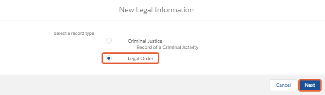 New legal information form