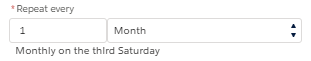 Repeat every month