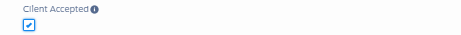 Client accepted checkbox