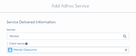 Add adhoc service form