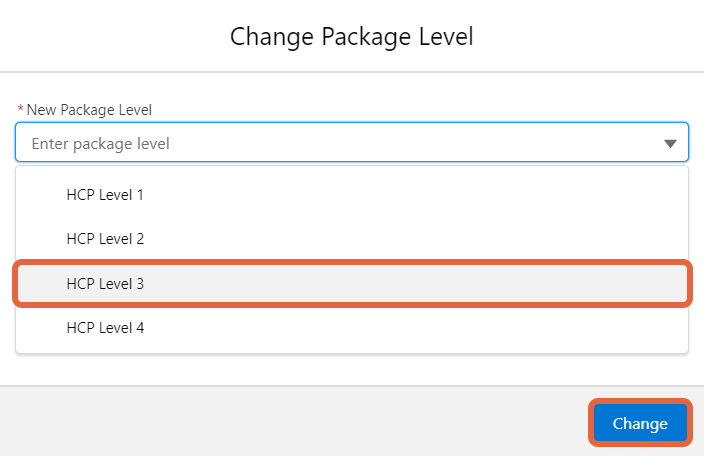 Change package level form