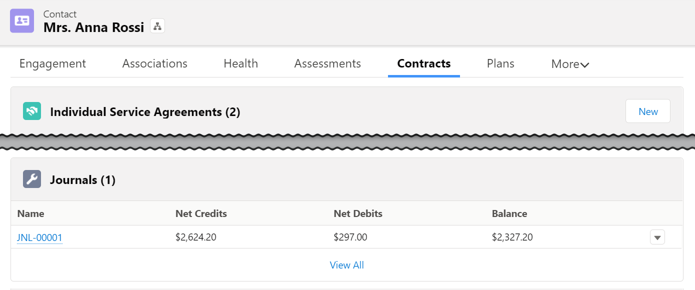 Client contact record