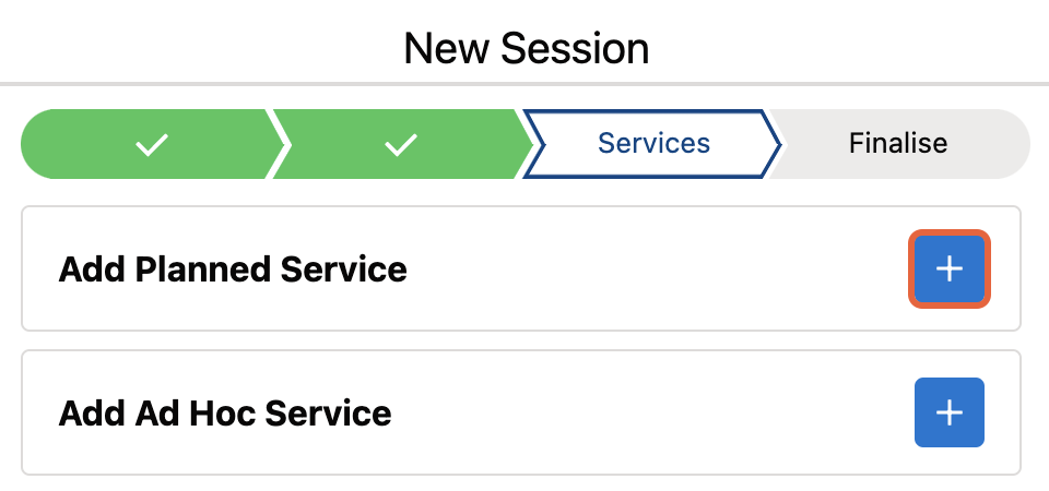 Add planned service button