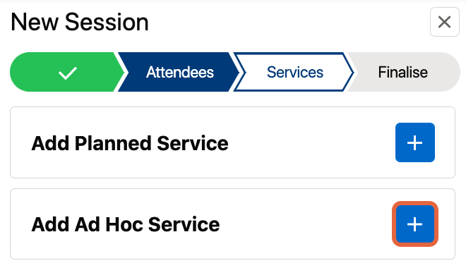 Add ad hoc service button