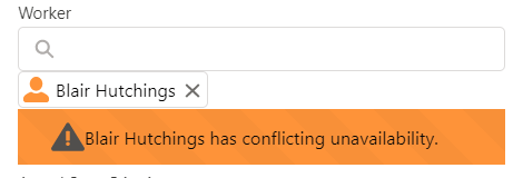 Worker unavailable allow message