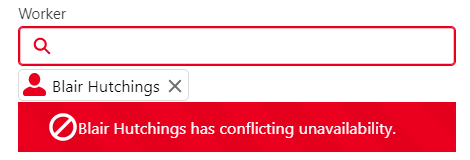 Worker unavailable prevent message