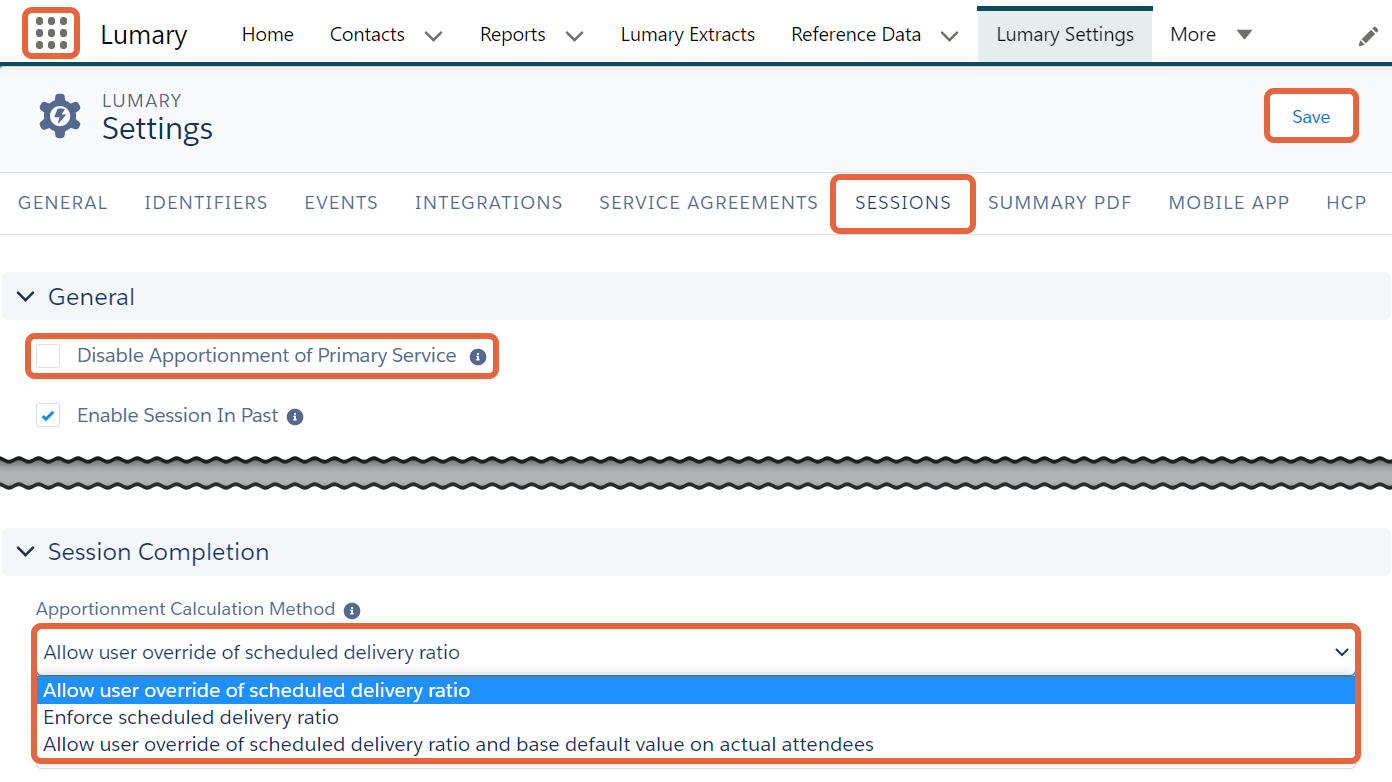 Disable apportionment and apportionment calculation method fields