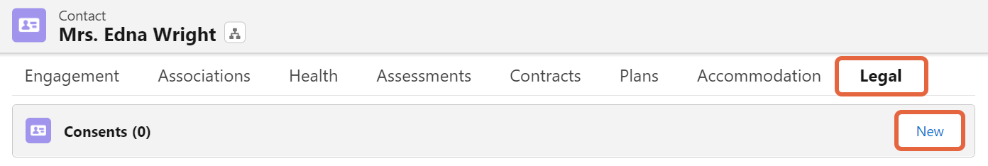 New consents button