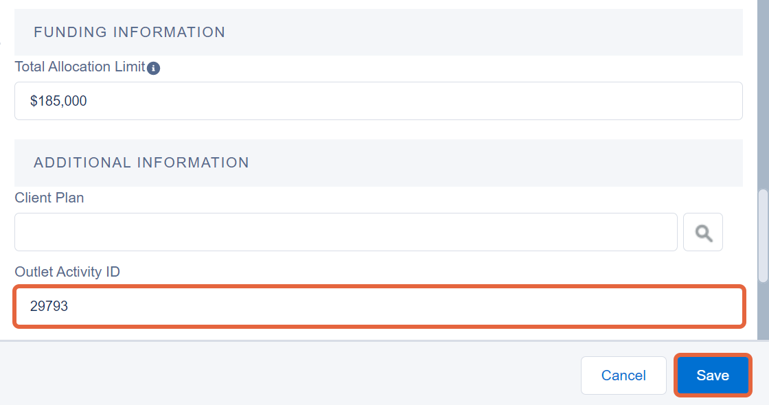 Funding management and DEX Activity ID fields