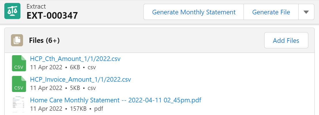 HCP extract files