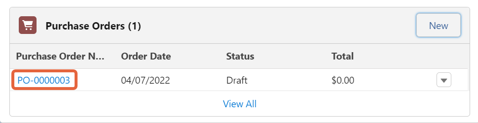 purchase order number