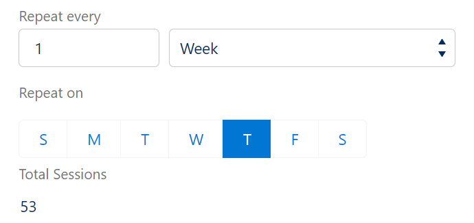 Repeat every week