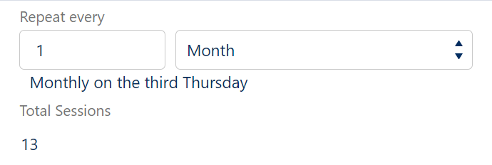 Repeat every month