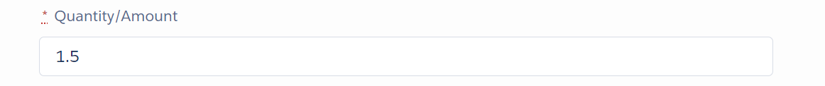 Quantity/Amount field
