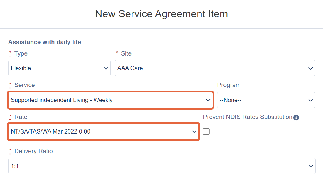 SIL service and rate