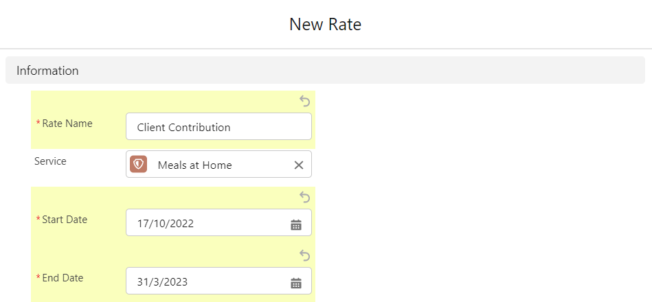 add rate start and end dates