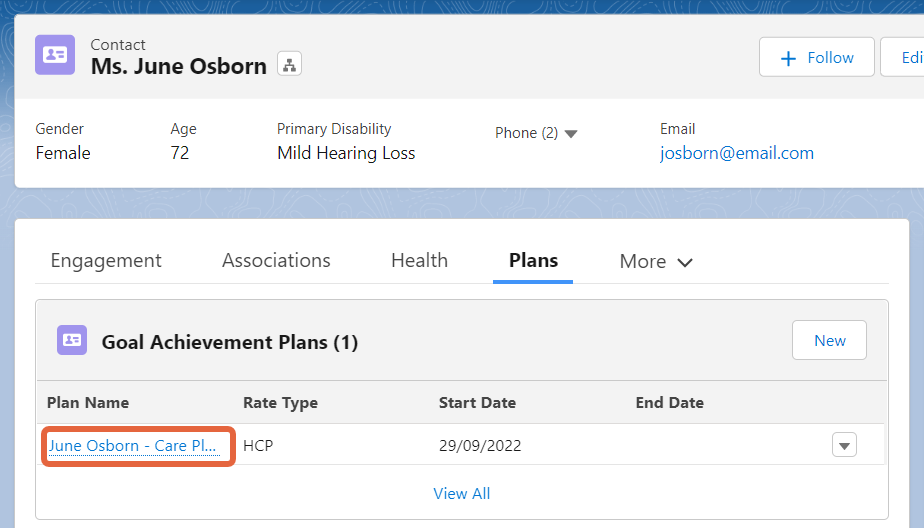 client goal achievement plan link