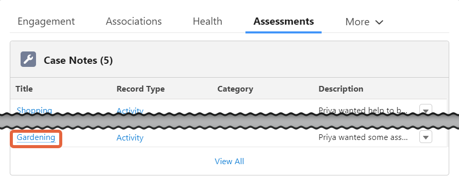 case note title link
