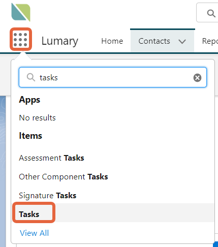 app launcher tasks link