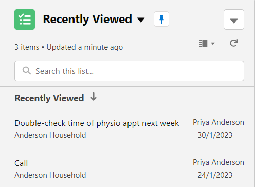 tasks list views
