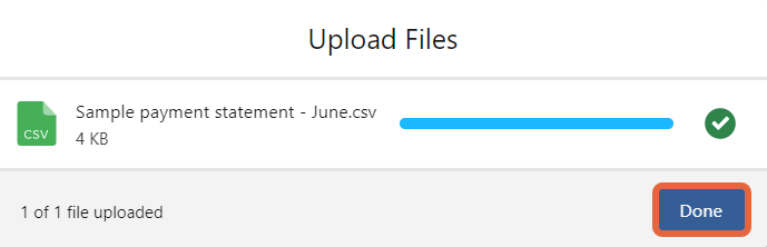 upload done button