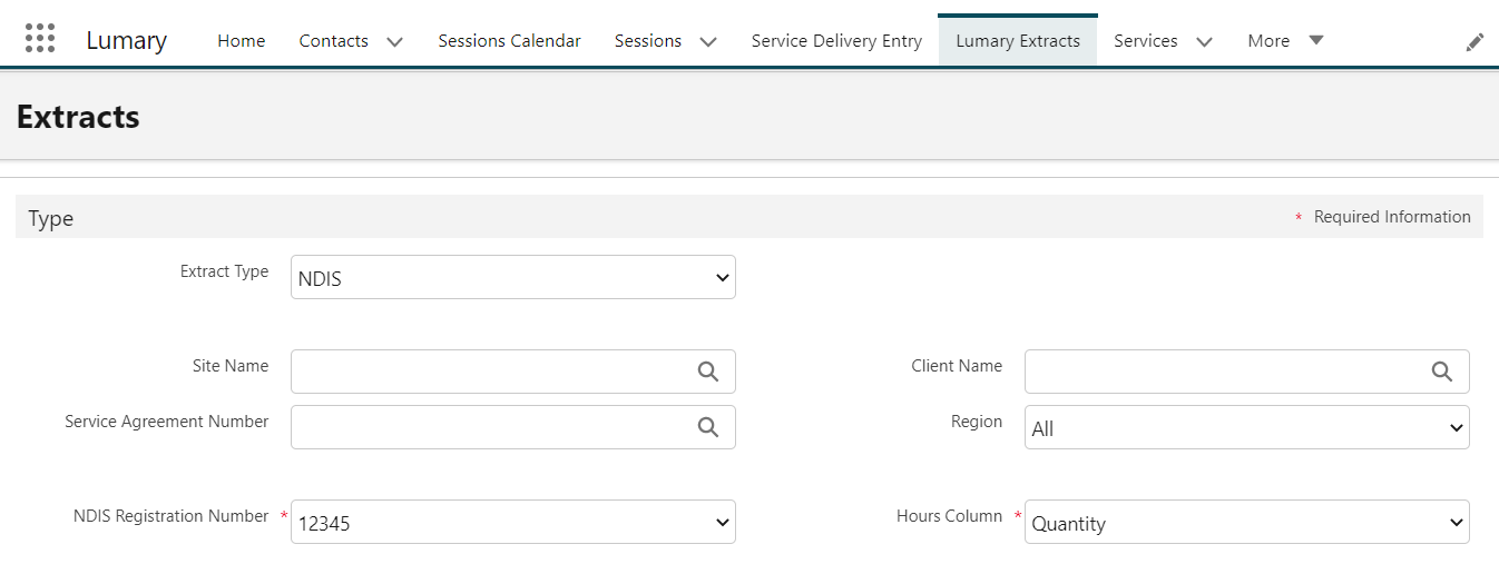 NDIS extract form
