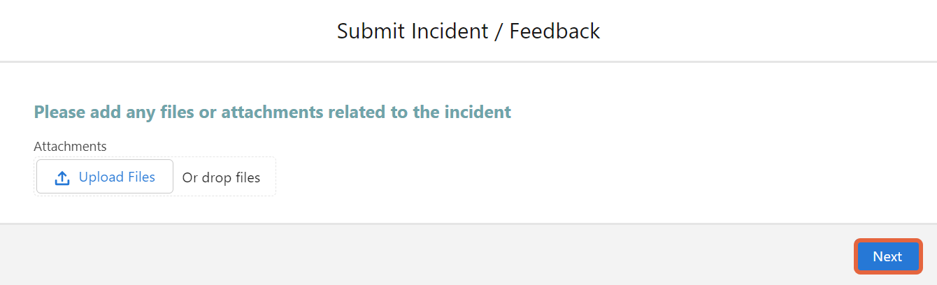 new incident form attach files screen