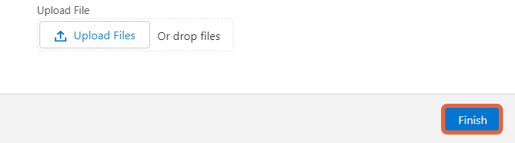 file upload finish button