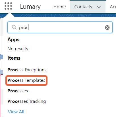 app launcher with template link