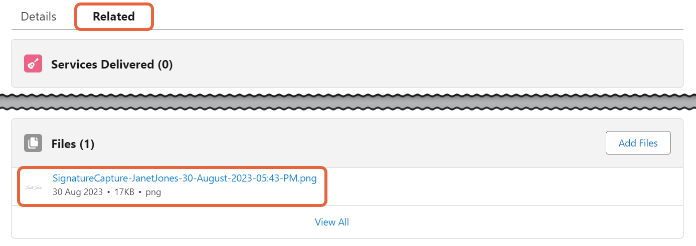 Files section