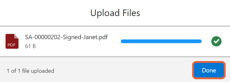 Upload Files popup