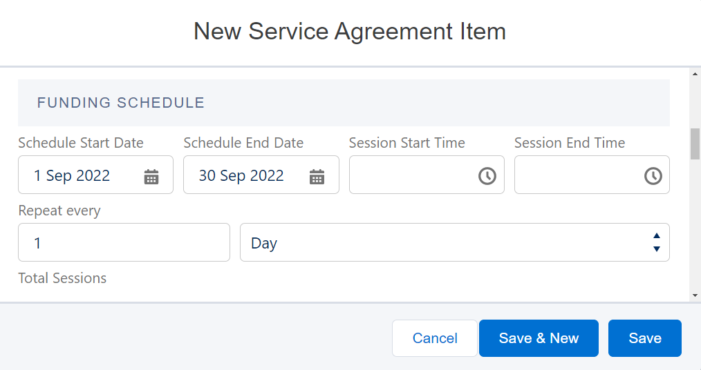 Funding schedule dates