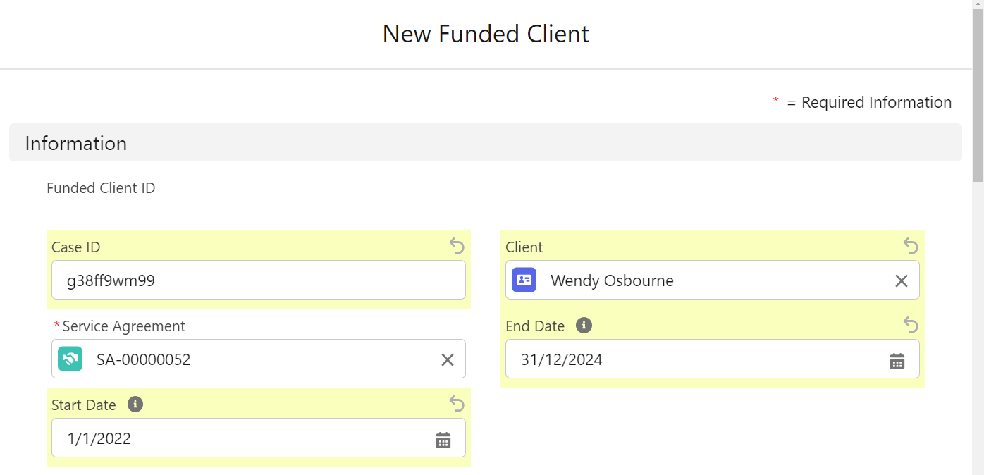 Client information