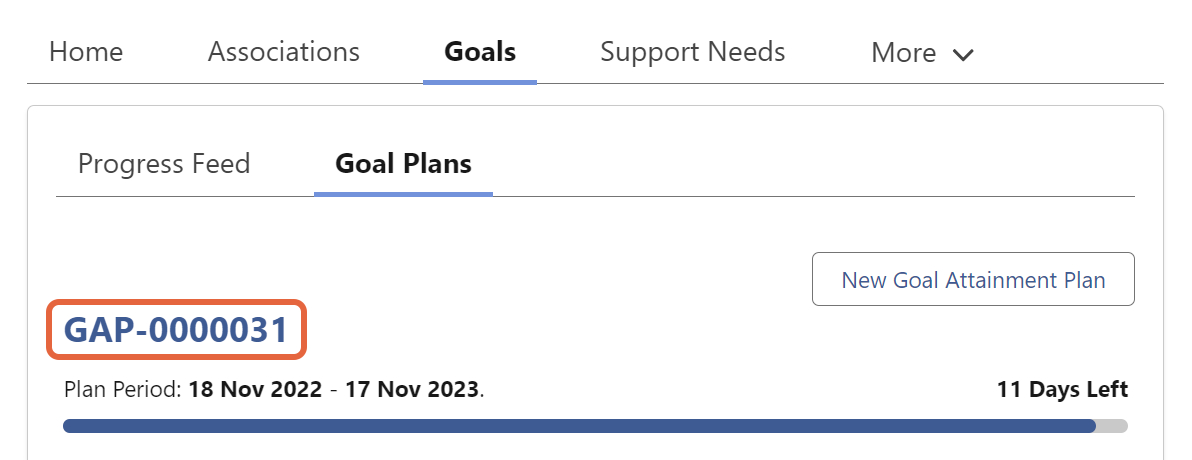Goal attainment plan link