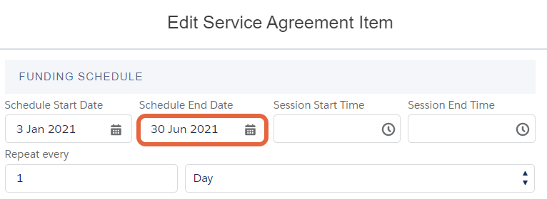 edit funding schedule