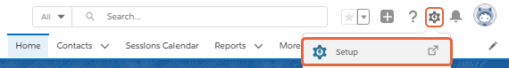 Setup cog and menu item
