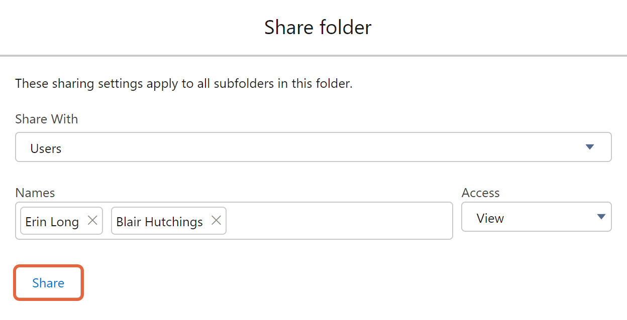 Share folder with settings