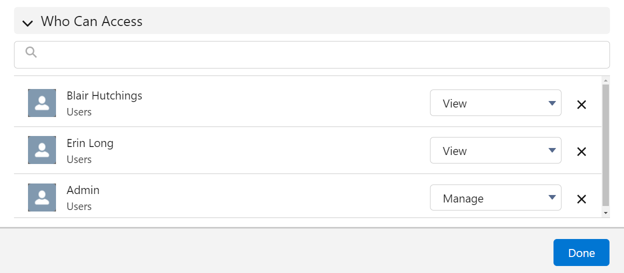 Who can access list