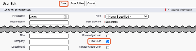 Flow user checkbox
